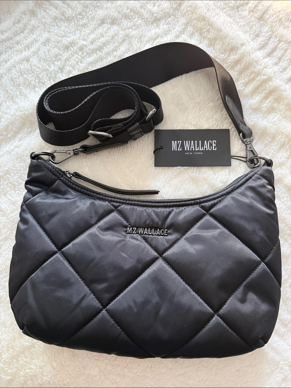 MZ Wallace Black Quilted Bowery Shoulder Bag. Never used. Tags still on